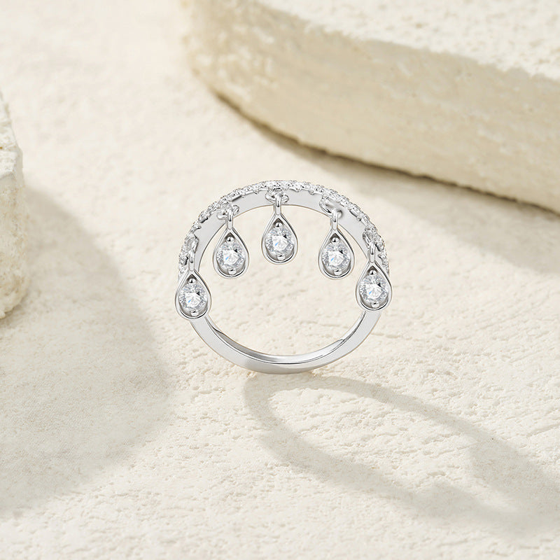 Moissanite Dangling Ring