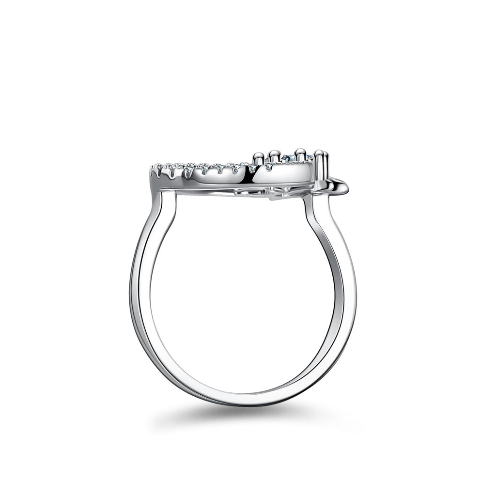 Moon Shape 1CT Moissanite Ring