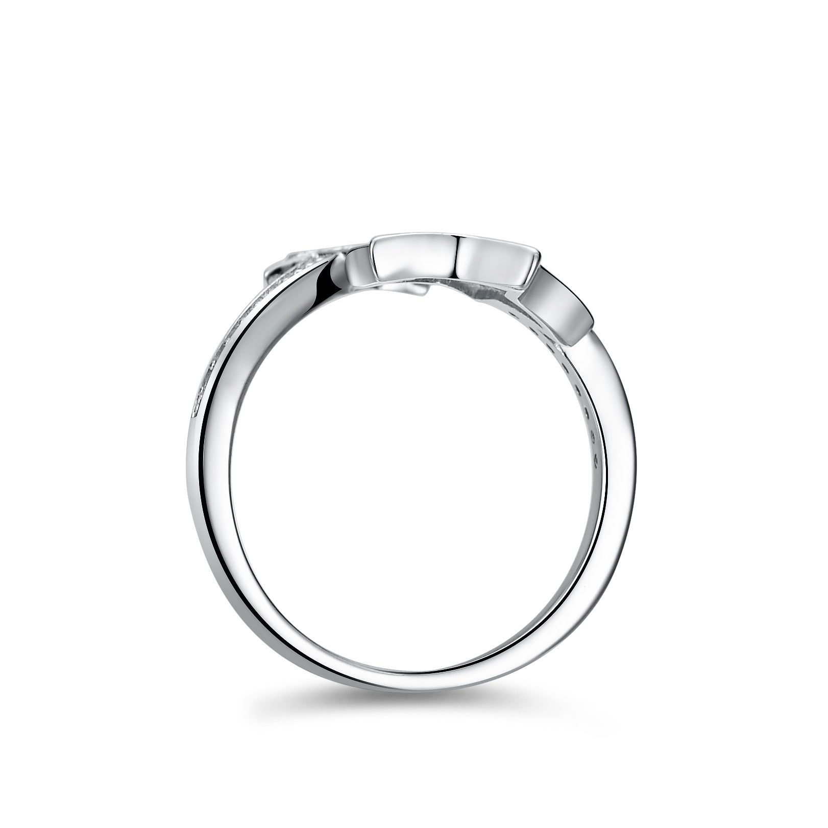 Full Moissanite Double Star Crossover Moissanite Ring