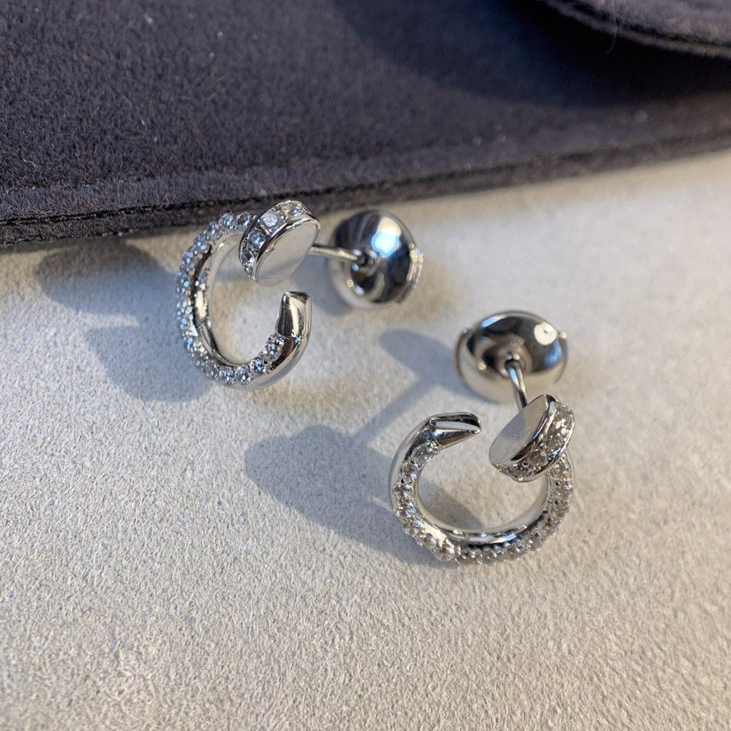 CARTIER JUSTE EARRINGS 3.65MM SILVER DIAMONDS