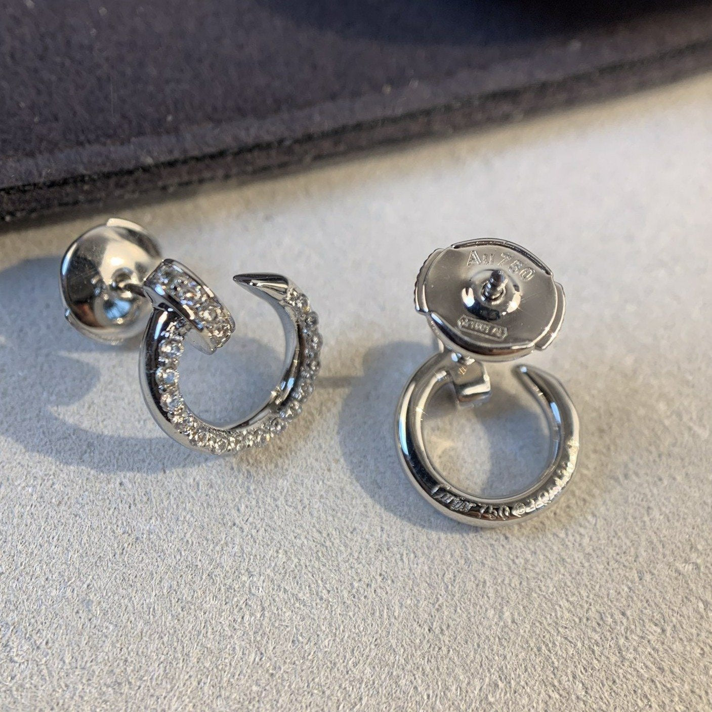 CARTIER JUSTE EARRINGS 3.65MM SILVER DIAMONDS