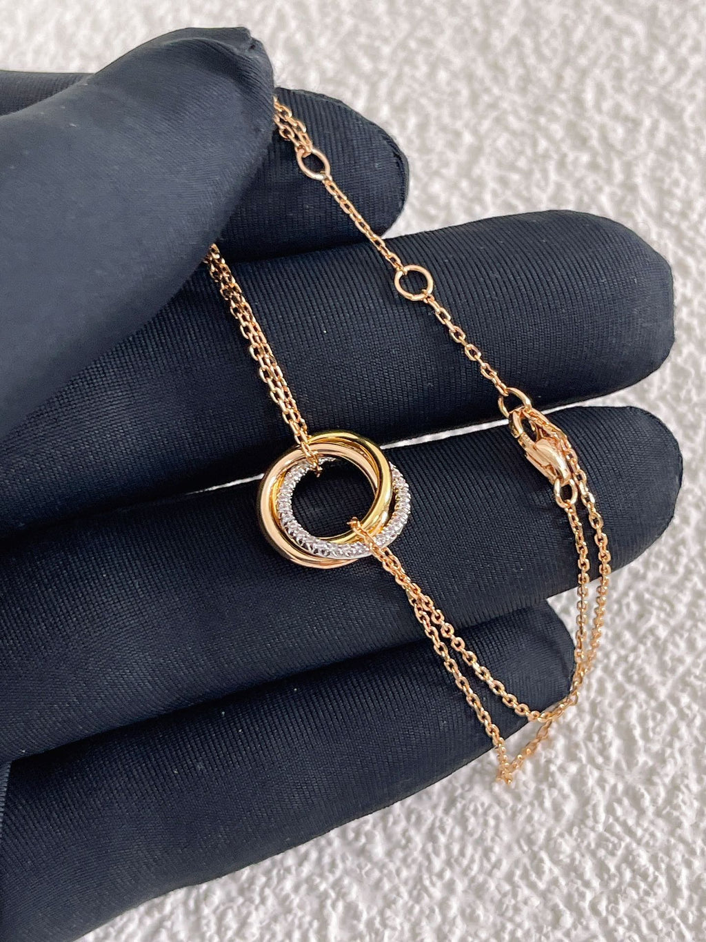 CARTIER TRINITI BRACELET GOLD SILVER PINK GOLD DIAMONDS