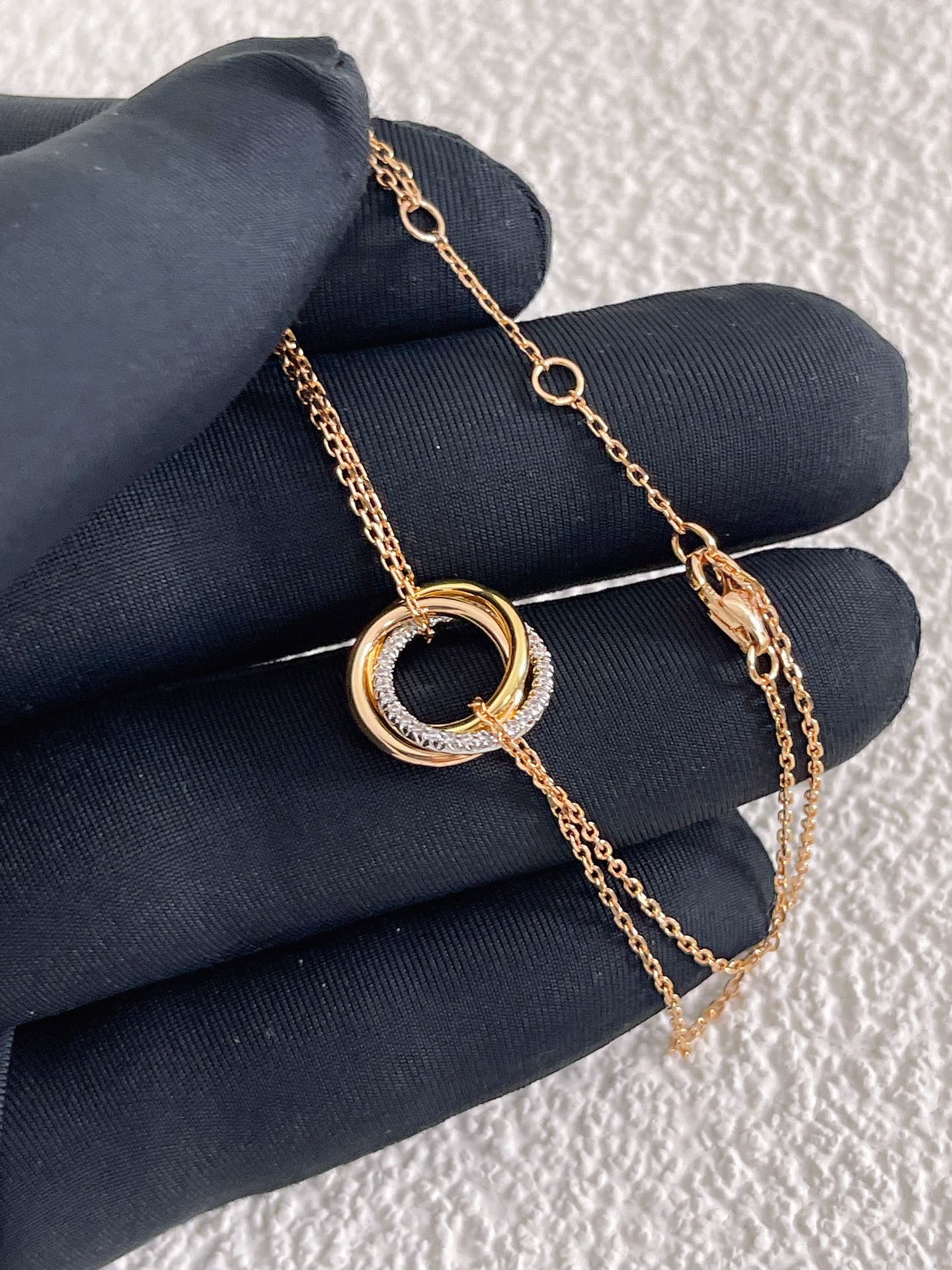 CARTIER TRINITI BRACELET GOLD SILVER PINK GOLD DIAMONDS