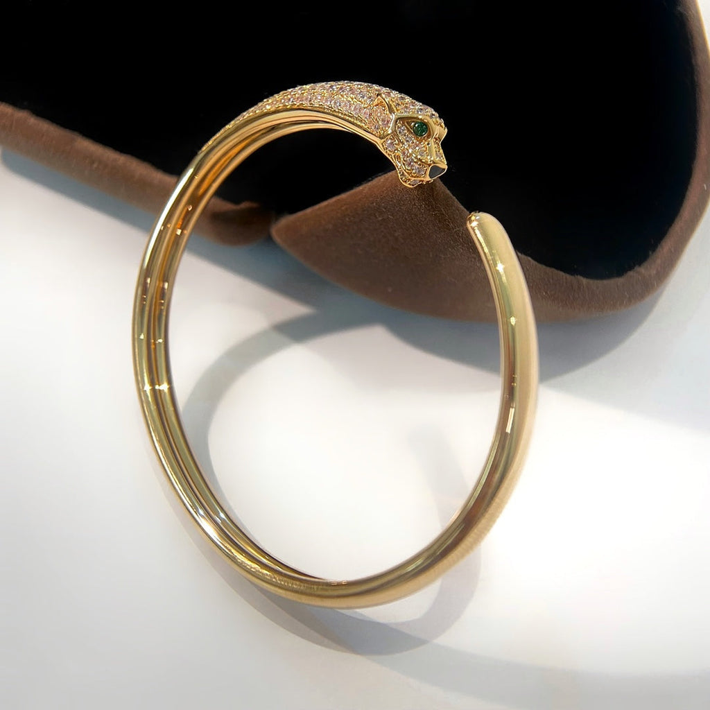 CARTIER PANTHERE GOLD DIAMOND OPEN BRACELET