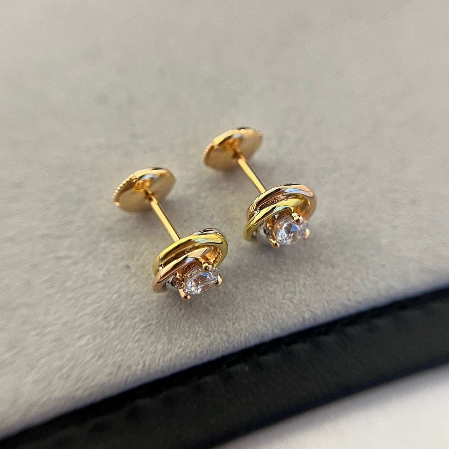 CARTIER TRINITY DIAMOND MINI STUD EARRINGS
