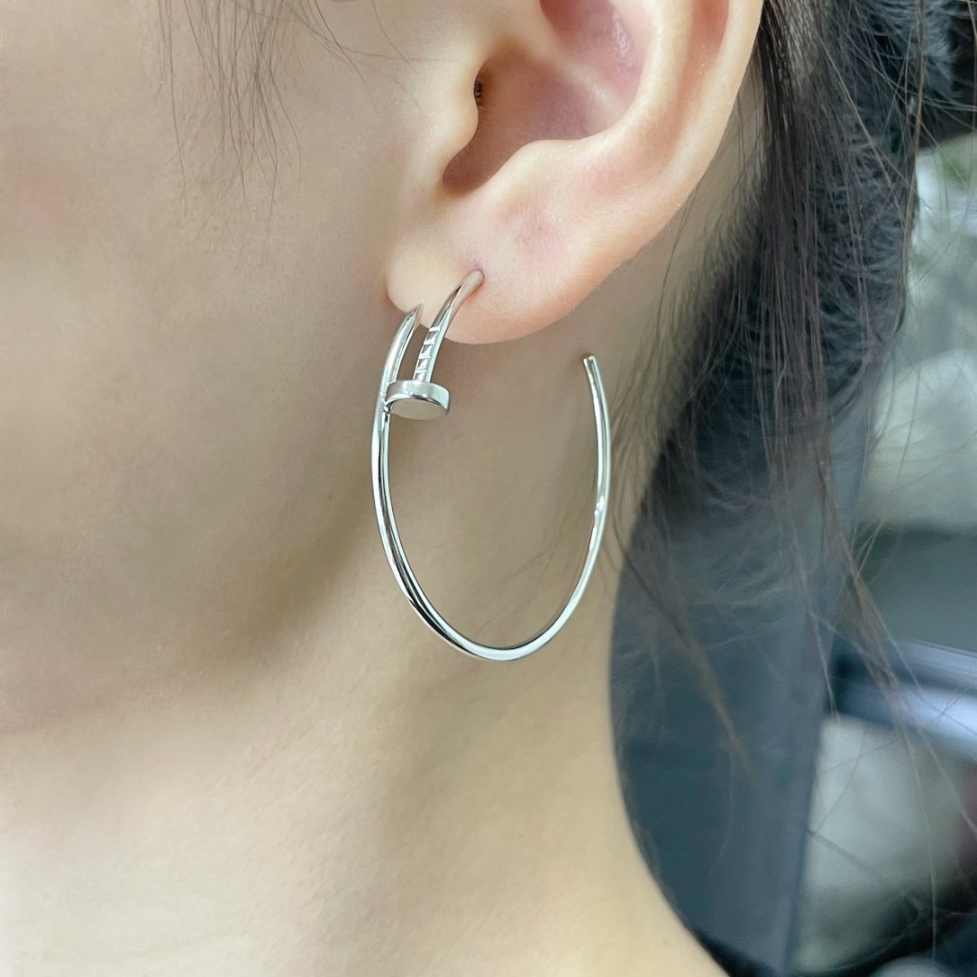 CARTIER JUSTE LARGE HOOP EARRINGS