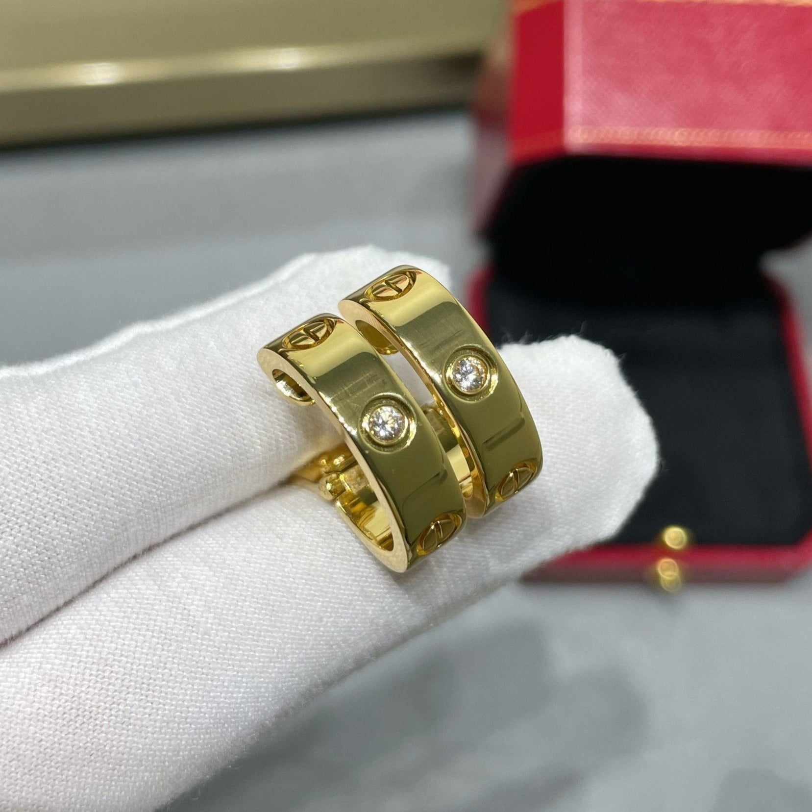 CARTIER LOVE 5.5MM 1 DIAMOND EARRINGS