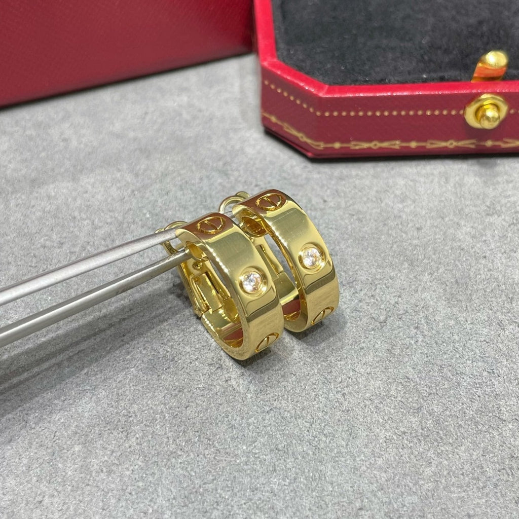 CARTIER LOVE 5.5MM 1 DIAMOND EARRINGS