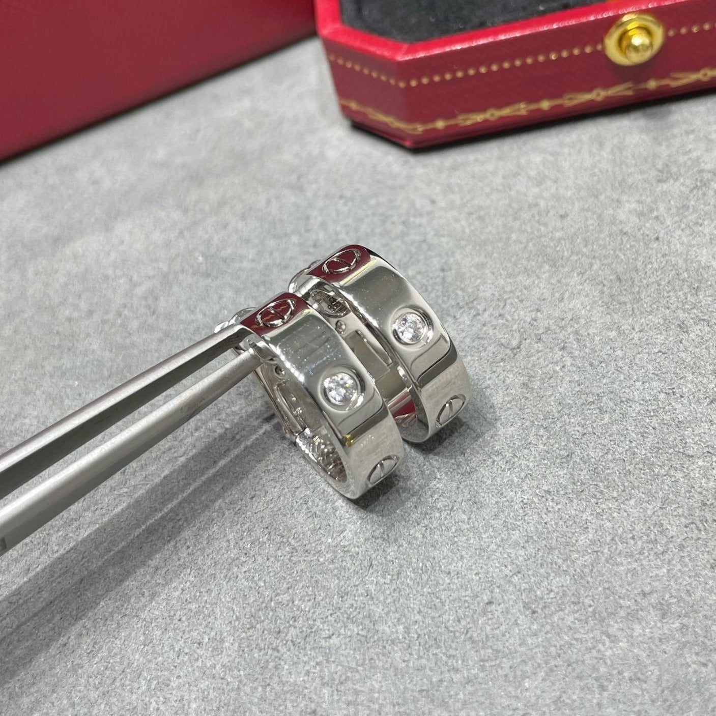 CARTIER LOVE 5.5MM 1 DIAMOND EARRINGS