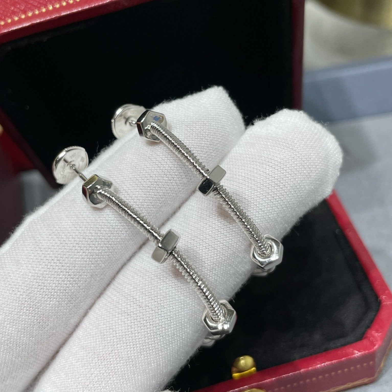 CARTIER ECROU LARGE HOOP EARRINGS
