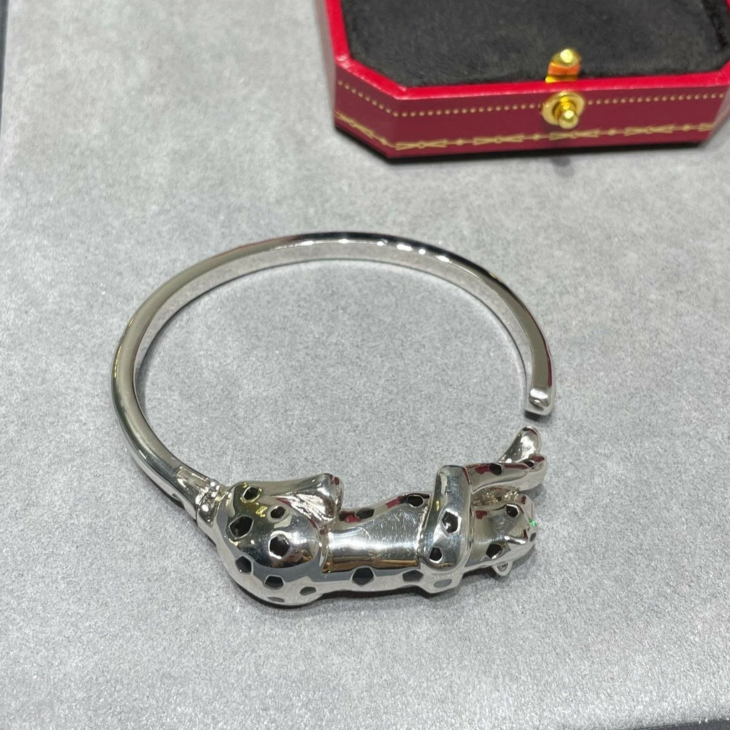CARTIER PANTHERE SILVER ONYX OPEN BRACELET