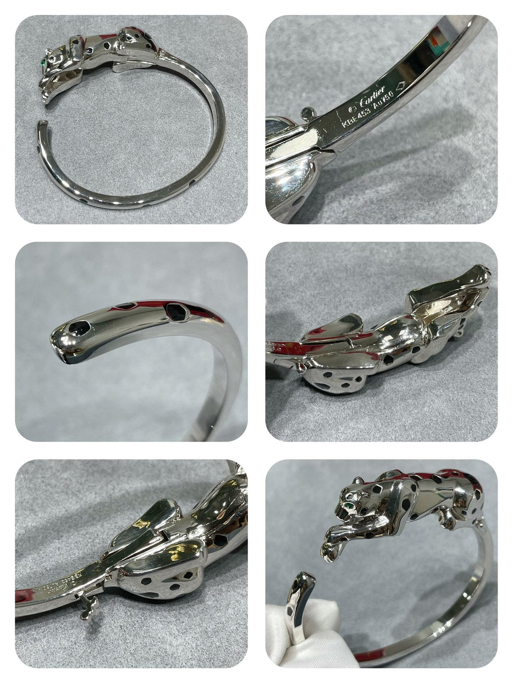 CARTIER PANTHERE SILVER ONYX OPEN BRACELET