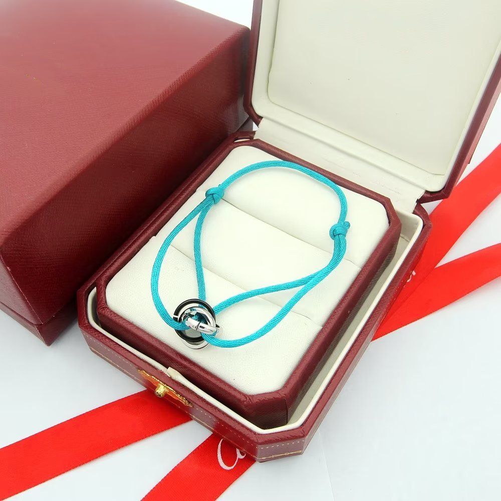 CARTIER TRINITY SILVER GREY TEXTILE BRACELET