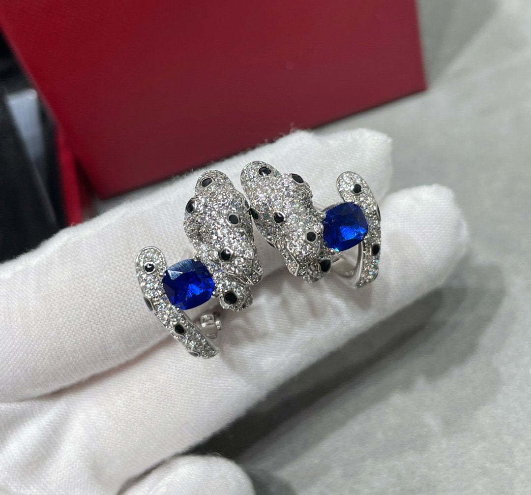 CARTIER PANTHERE DE CARTI BLUE DIAMOND EARRINGS