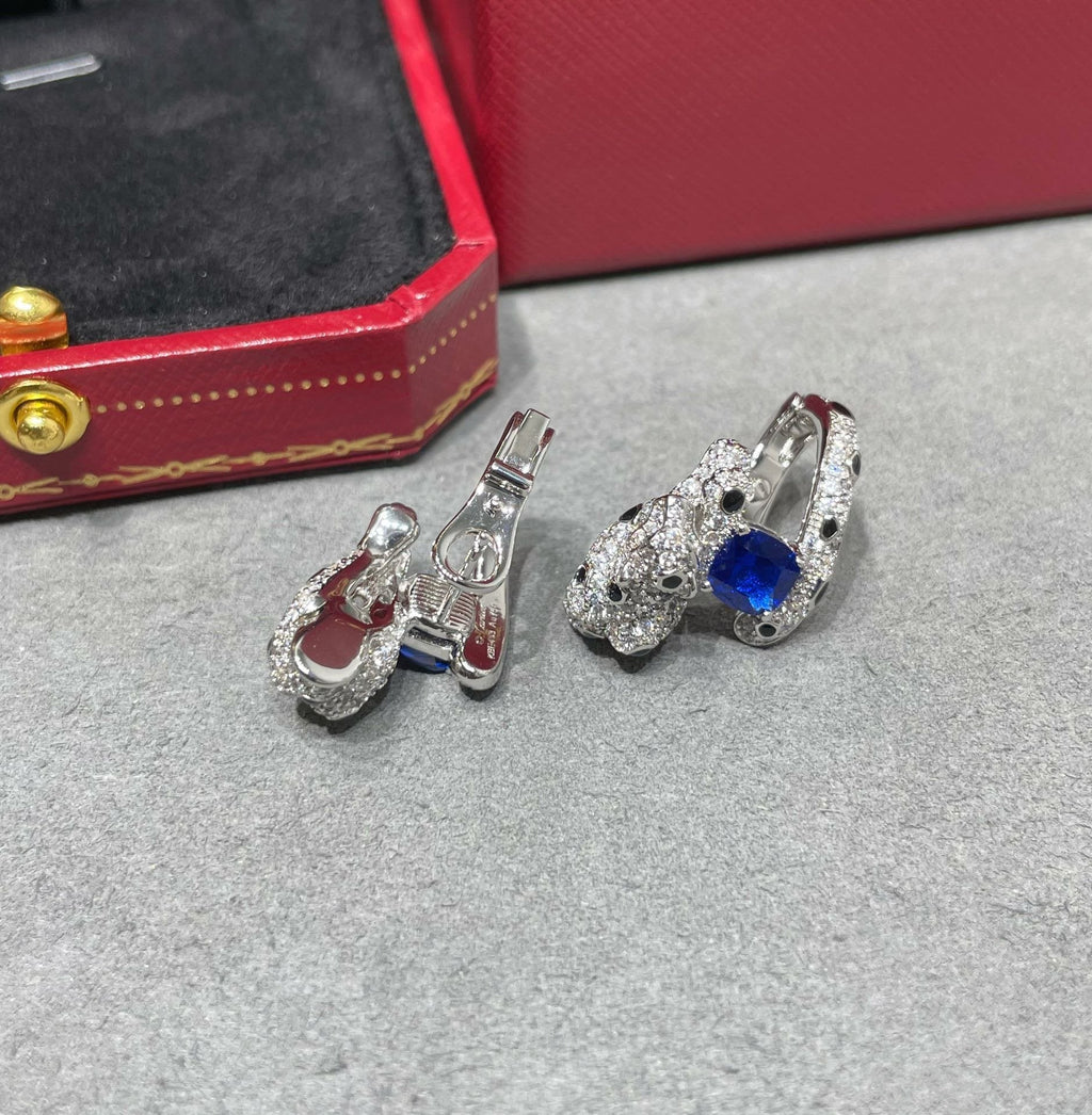 CARTIER PANTHERE DE CARTI BLUE DIAMOND EARRINGS