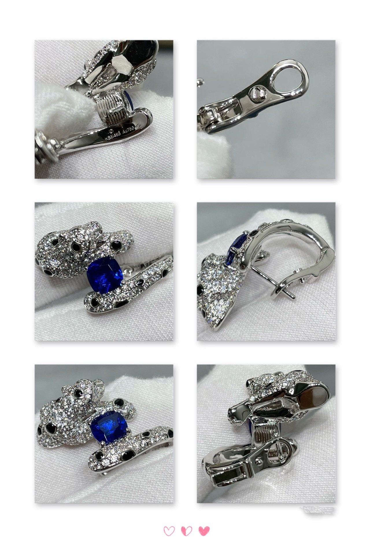 CARTIER PANTHERE DE CARTI BLUE DIAMOND EARRINGS