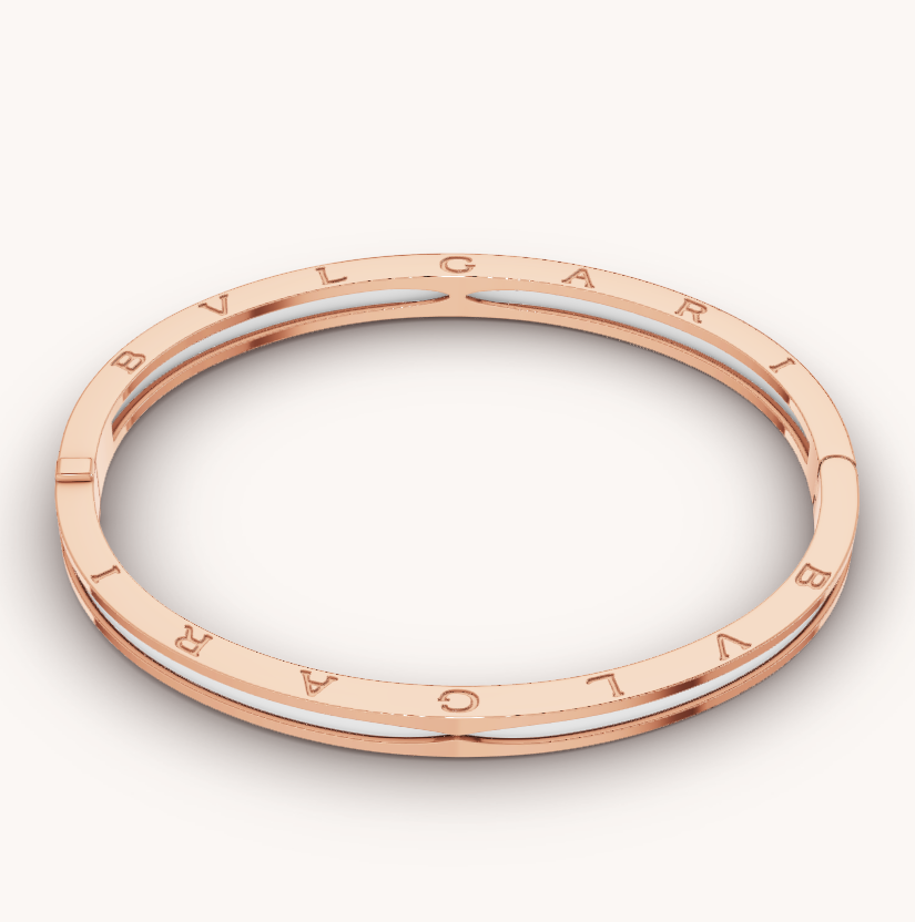 Bvlgari ZERO 1 PINK GOLD WITH WHITE CERAMIC BRACELET
