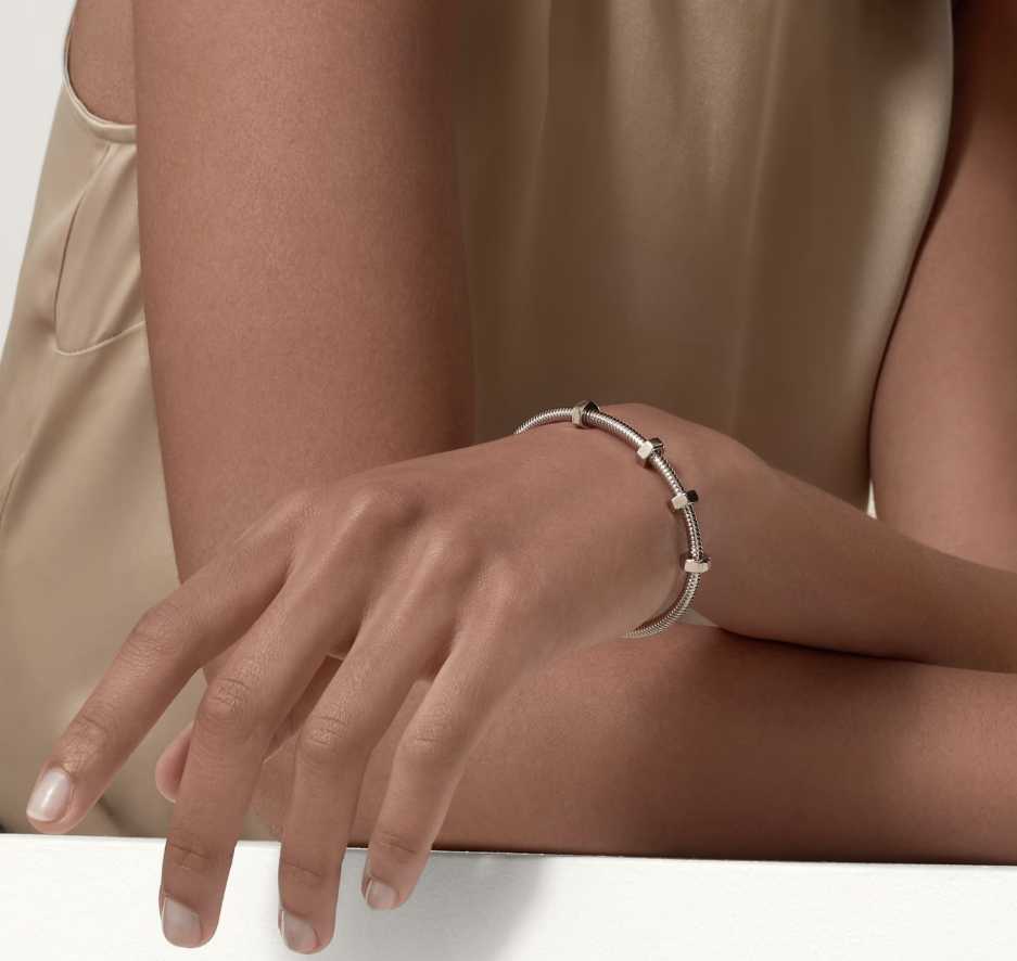 CARTIER NUTS AND BOLTS NON-RHODIUMIZED SILVER BRACELET