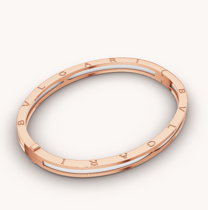 Bvlgari ZERO 1 PINK GOLD WITH WHITE CERAMIC BRACELET