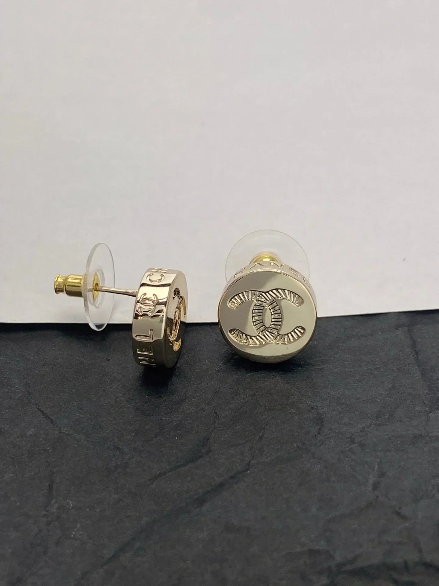 Chanel Button Earrings