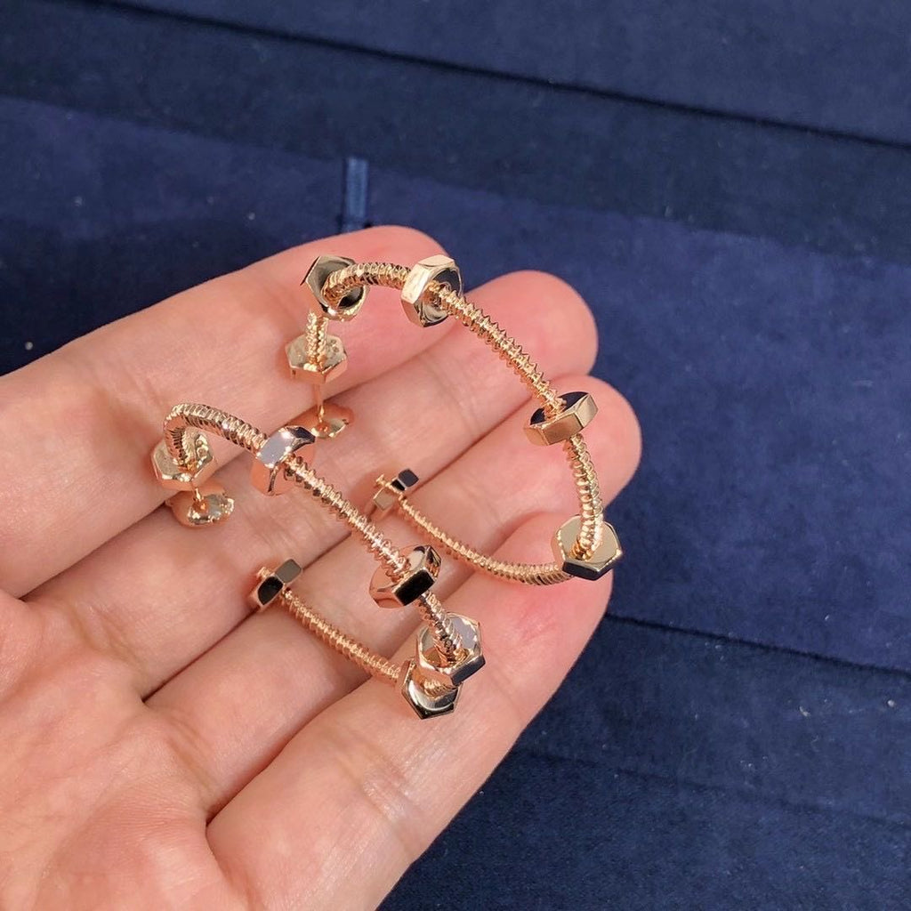 CARTIER NUTS AND BOLTS PINK GOLD EARRINGS