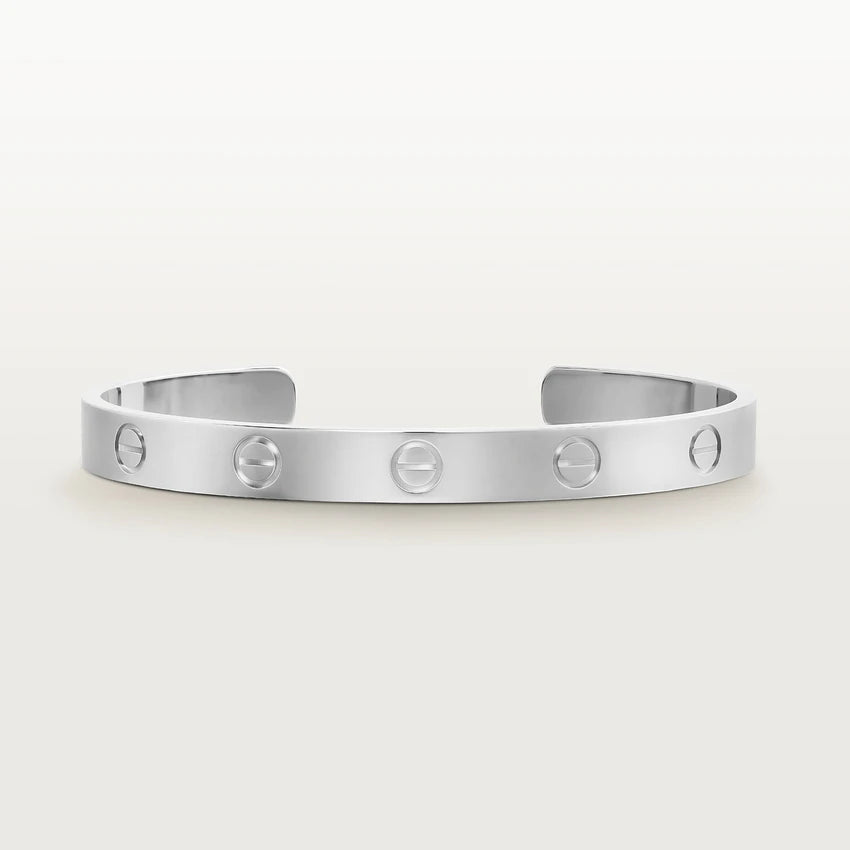 CARTIER LOVE BRACELET 6.1MM OPEN CUFF SILVER