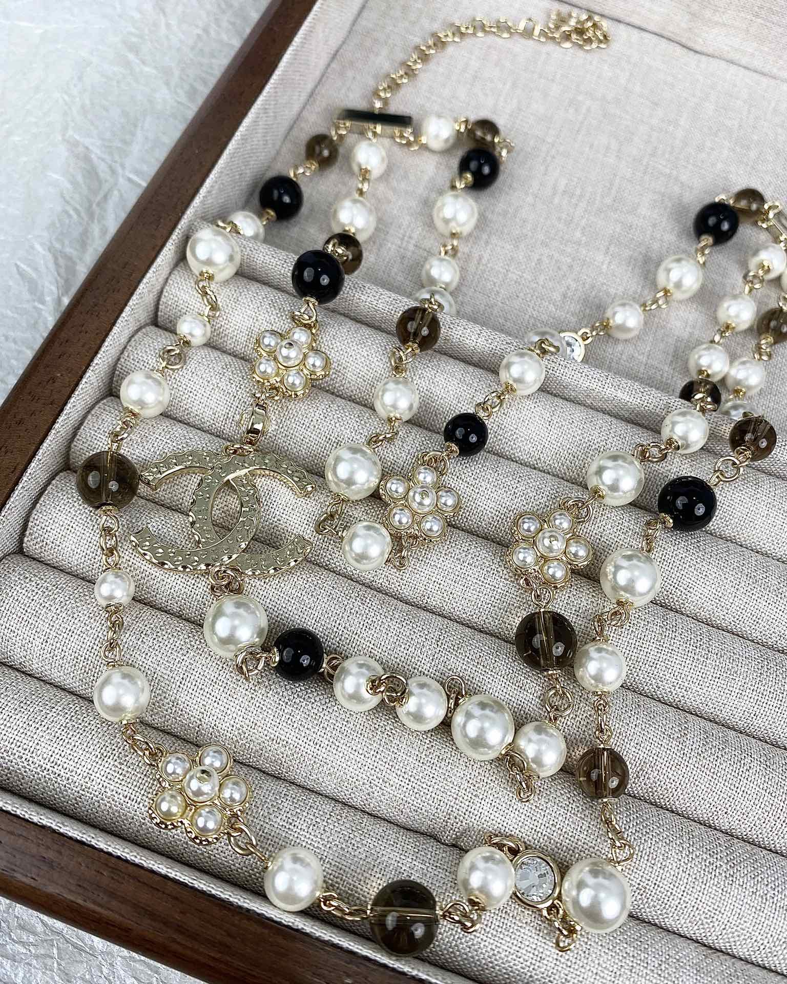 18K  Chanel 24B Long Pearls Necklace