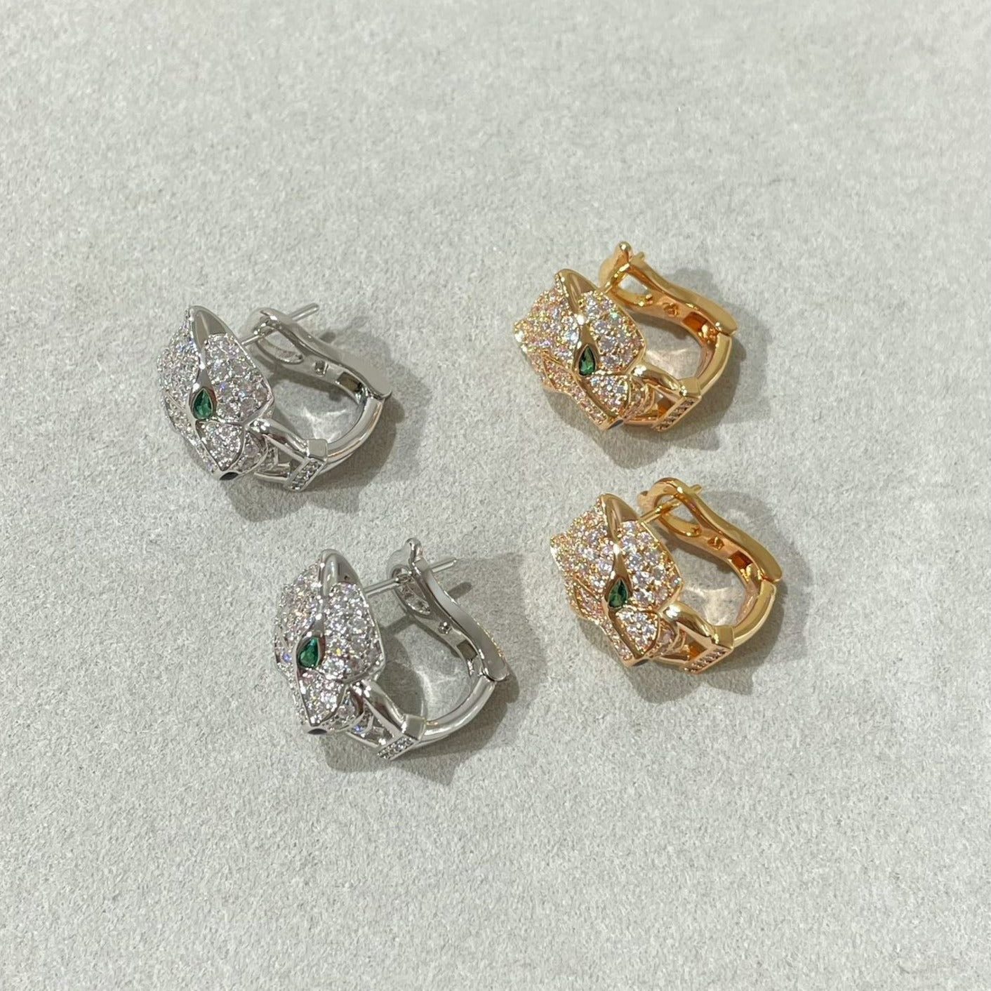 CARTIER PANTHERE DIAMOND STUD EARRINGS