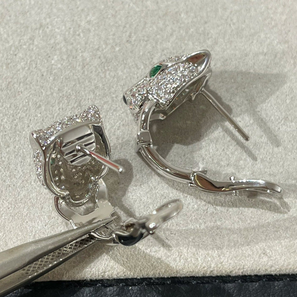 CARTIER PANTHERE DIAMOND STUD EARRINGS